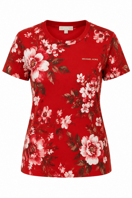 Michael Kors T-shirt Floral rouge – Mubina Essence