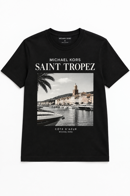 Michael Kors T-shirt Saint Tropez noir – Mubina Essence