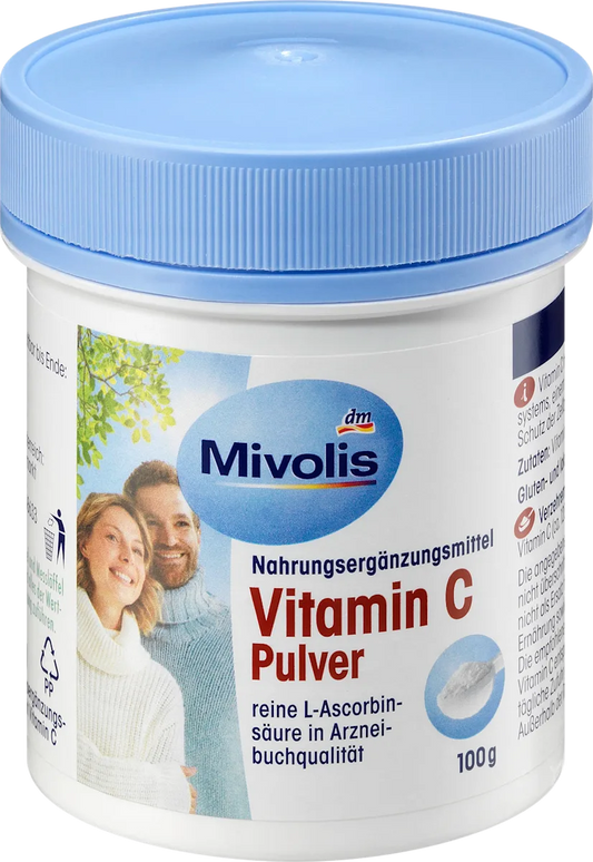 Mivolis Vitamine C en Poudre – Immunité & Énergie Instantanée (100 g) – Force 100 % Naturelle !
