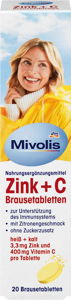 💊 Mivolis Zinc + Vitamine C — 20 comprimés effervescents