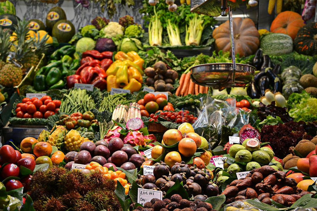 Étals d'un marché