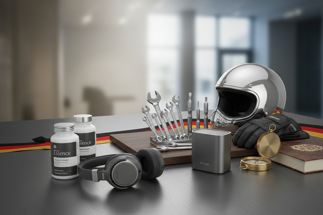 Produits allemands importés

Plongez dans l’univers raffiné de Mubina Essence, où chaque produit allemand est soigneusement sélectionné pour vous offrir le meilleur du Made in Germany. Découvrez une collection complète de compléments de santé, articles électroniques et audio, quincaillerie et outils, accessoires pour motos ainsi que pièces de loisirs et brocante, choisis pour leur qualité irréprochable, authenticité et fiabilité.

Chaque produit apporte une touche d’élégance, de confort et de sécurité à vot