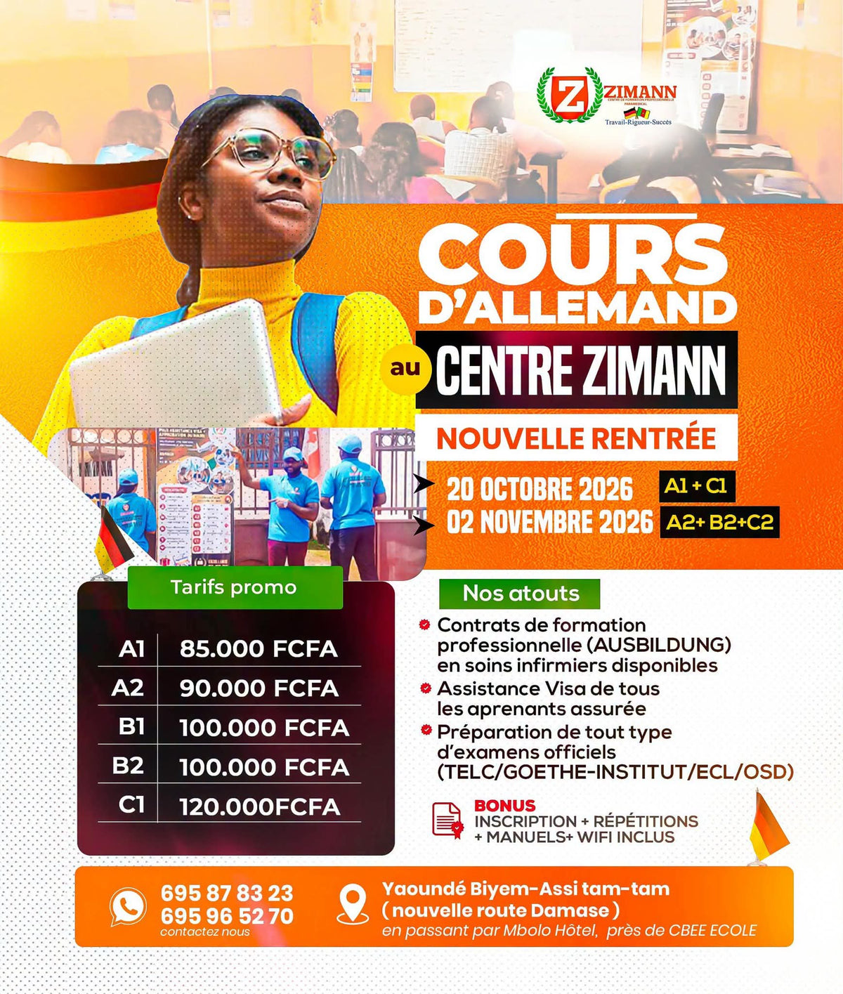 Centre Zimann – cours d'allemand A1 à C1, nouvelle rentrée (Yaoundé) – photo 1