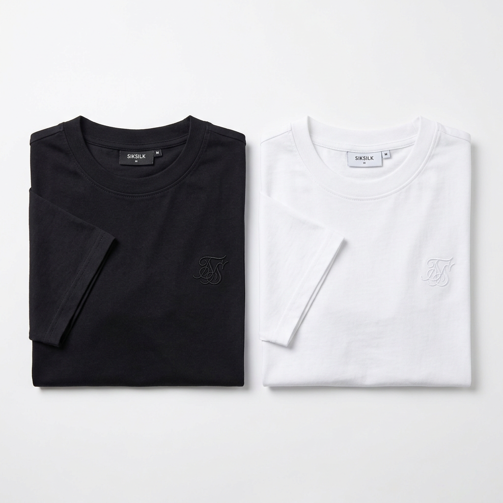 Pack de 2 t-shirts SikSilk noir et blanc