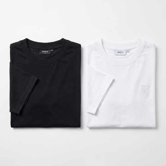 Pack de 2 t-shirts SikSilk noir et blanc