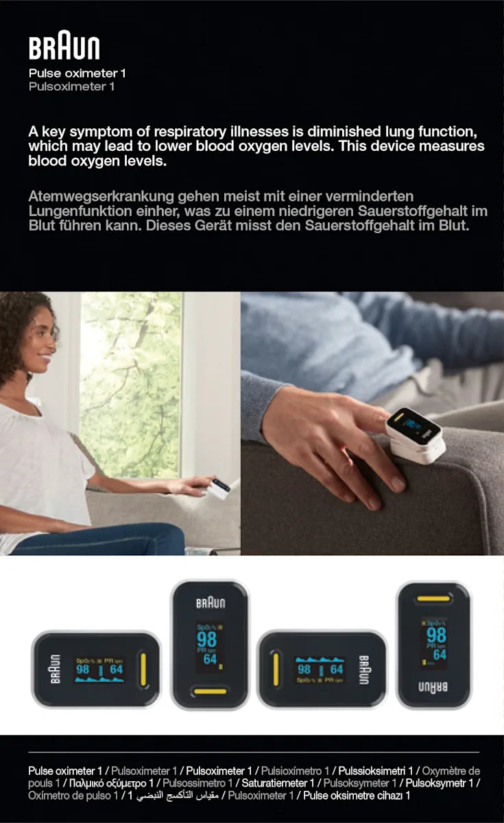 📈 Braun Pulsoximeter 1 — Appareil pour mesurer l’oxygène dans le sang