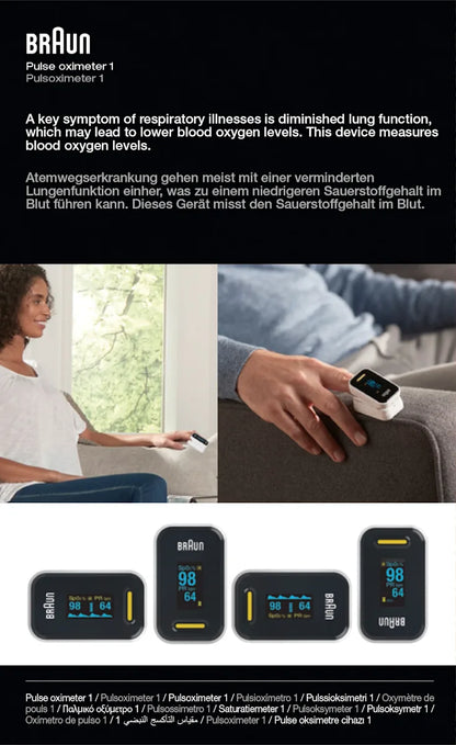 📈 Braun Pulsoximeter 1 — Appareil pour mesurer l’oxygène dans le sang
